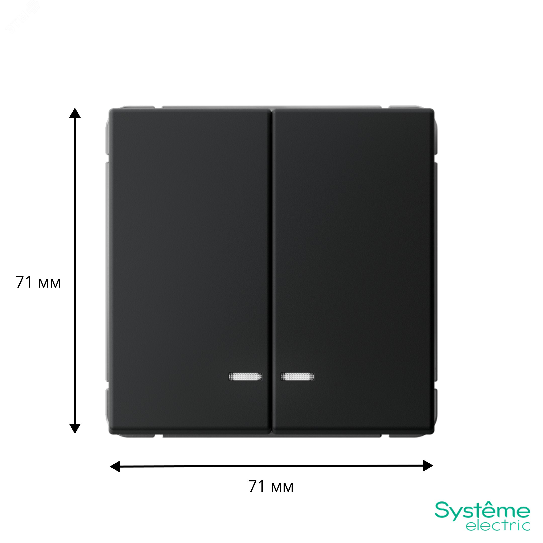 Фото товара Выключатель 2-кл. ArtGallery (сх. 5а) 10AX с подсветкой механизм карбон SE GAL001053