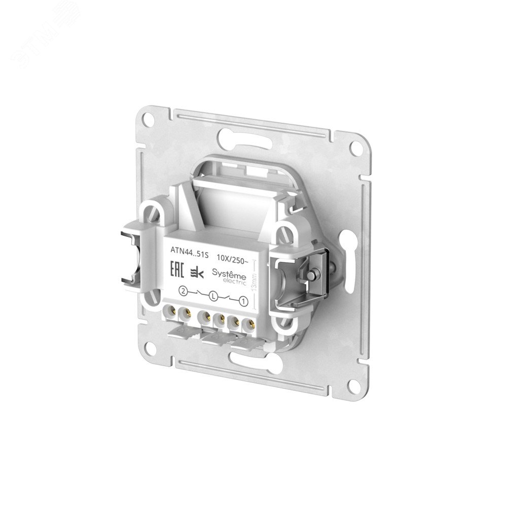 ATLASDESIGN AQUA 2-клавишный ВЫКЛЮЧАТЕЛЬ IP44, с  х.5, 10АХ, быстрозажимные клеммы, АЛЮМИНИЙ ATN440351S