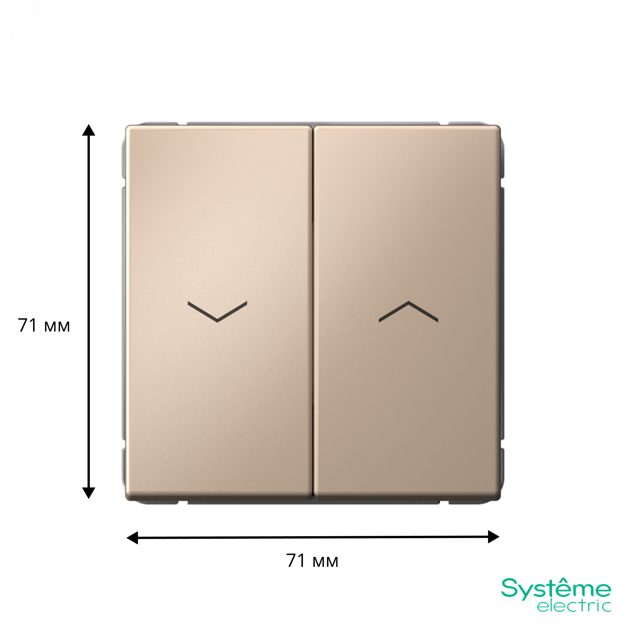 Фото товара ARTGALLERY 2-клавишный выключатель для жалюзи, 2х сх.4, 10А, механизм, песочный GAL001219