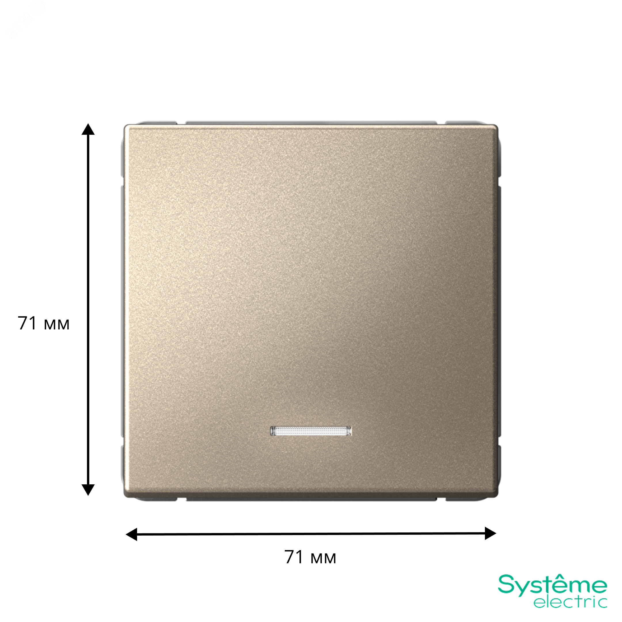 Фото товара ARTGALLERY 1-клавишный ВЫКЛЮЧАТЕЛЬ с подсветкой, 10АХ, механизм, быстрозажимные клеммы, ШАМПАНЬ GAL000513S