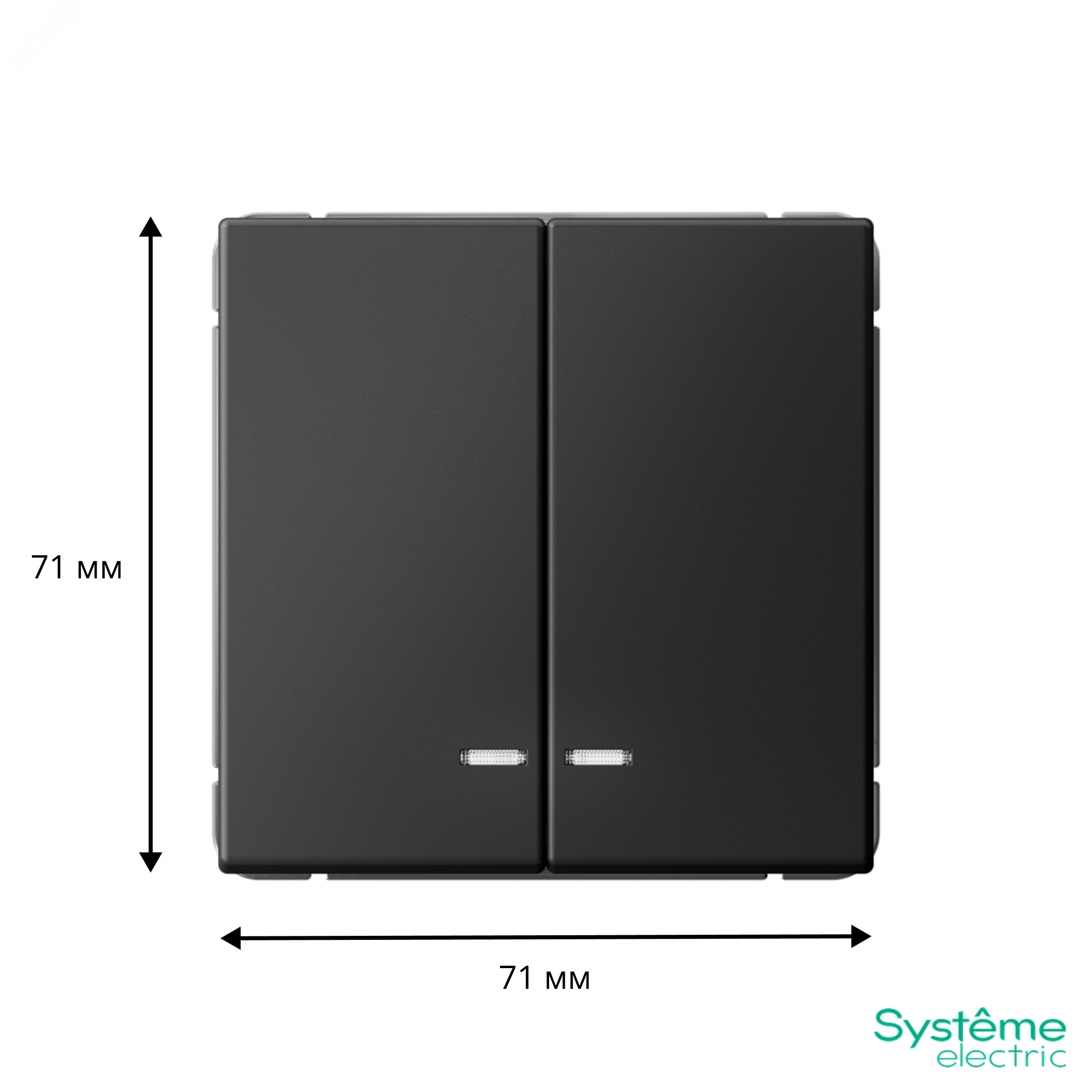 Фото товара ARTGALLERY 2-клавишный ВЫКЛЮЧАТЕЛЬ с подсветкой, сх.5а, 10АХ, механизм, быстрозажимные клеммы, БАЗАЛЬТ GAL001453S