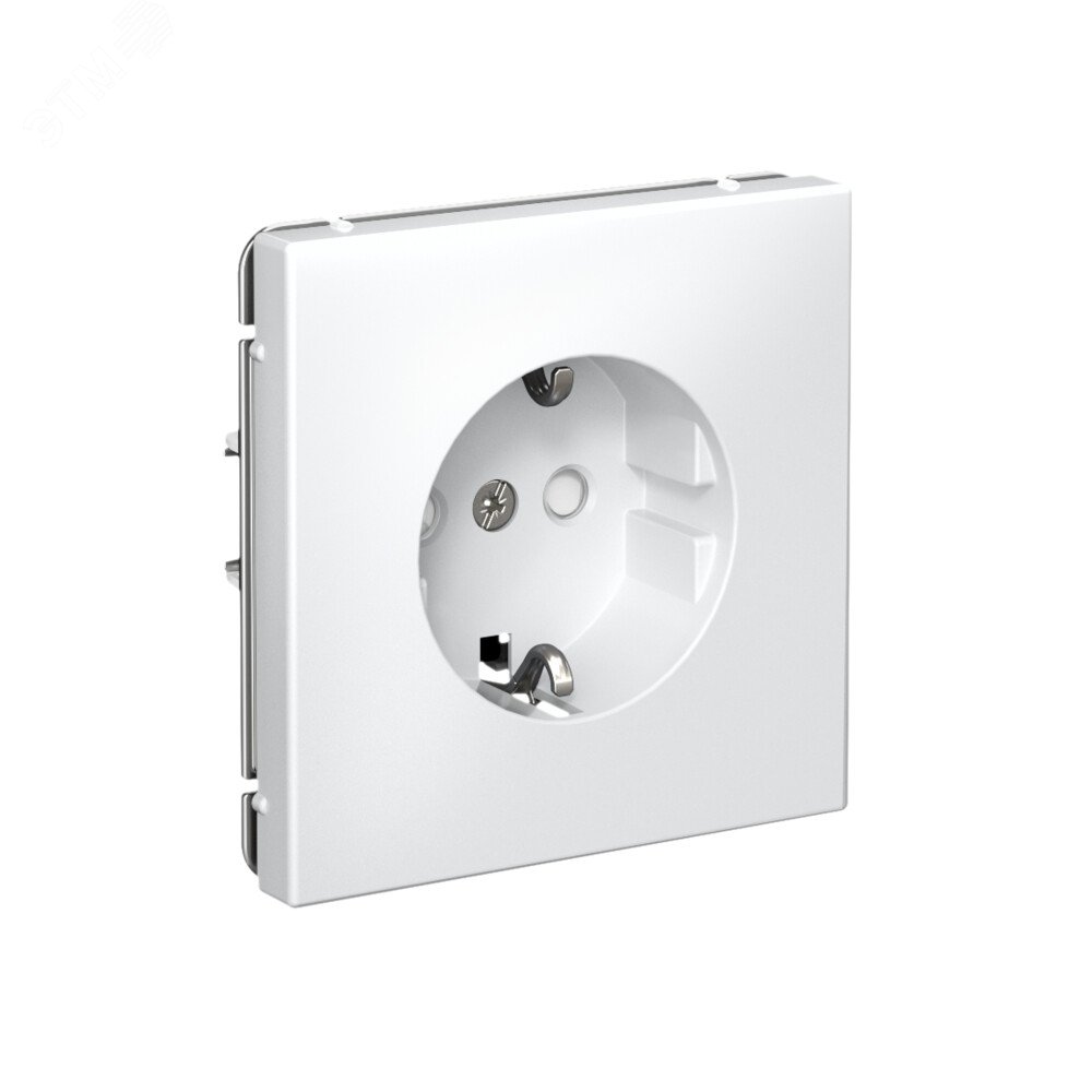 Фото товара ARTGALLERY РОЗЕТКА с заземлением со шторками, 16А, механизм, быстрозажимные клеммы, белый GAL000145S