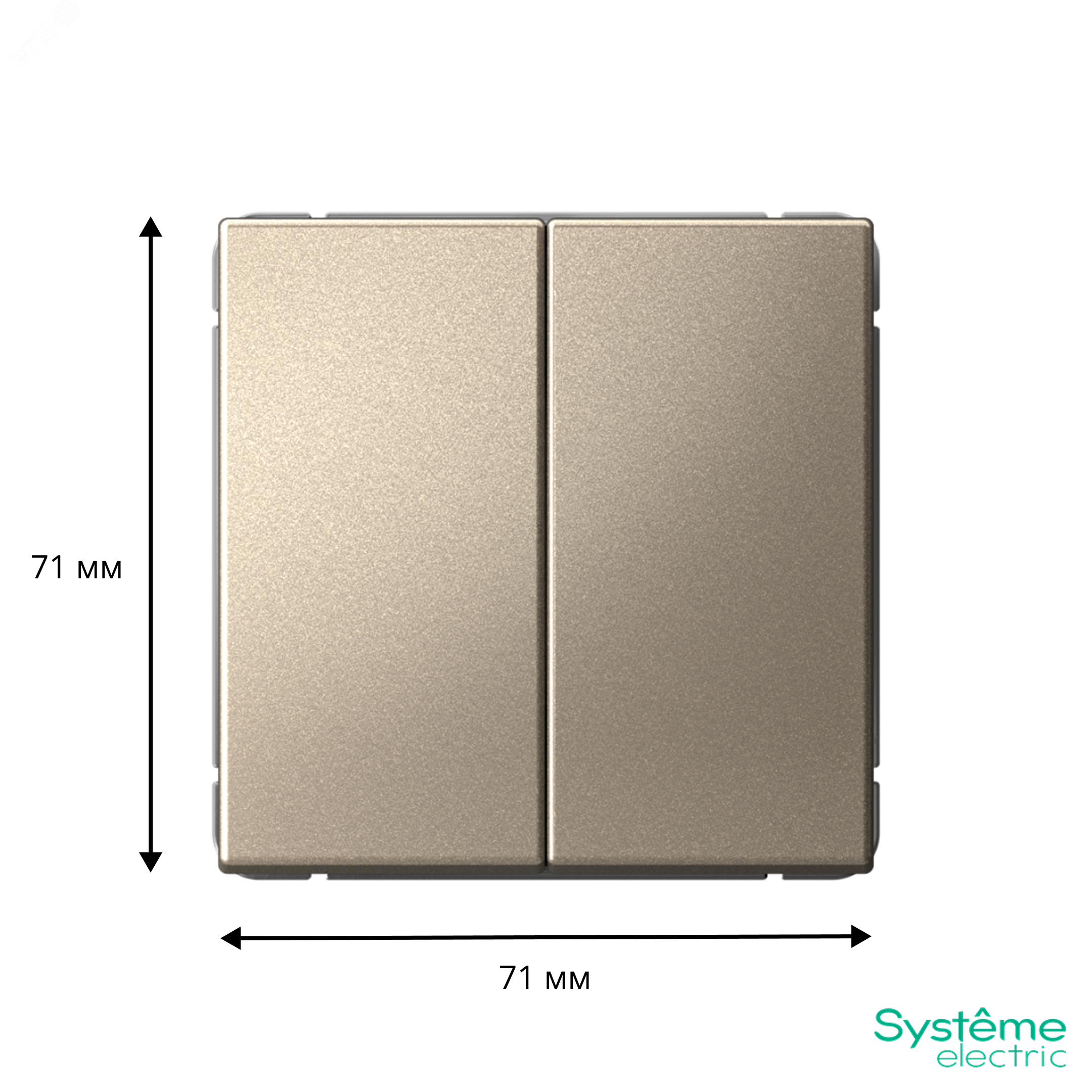 Фото товара Выключатель 2-кл. ArtGallery (сх. 5) 10AX механизм шампань SE GAL000551