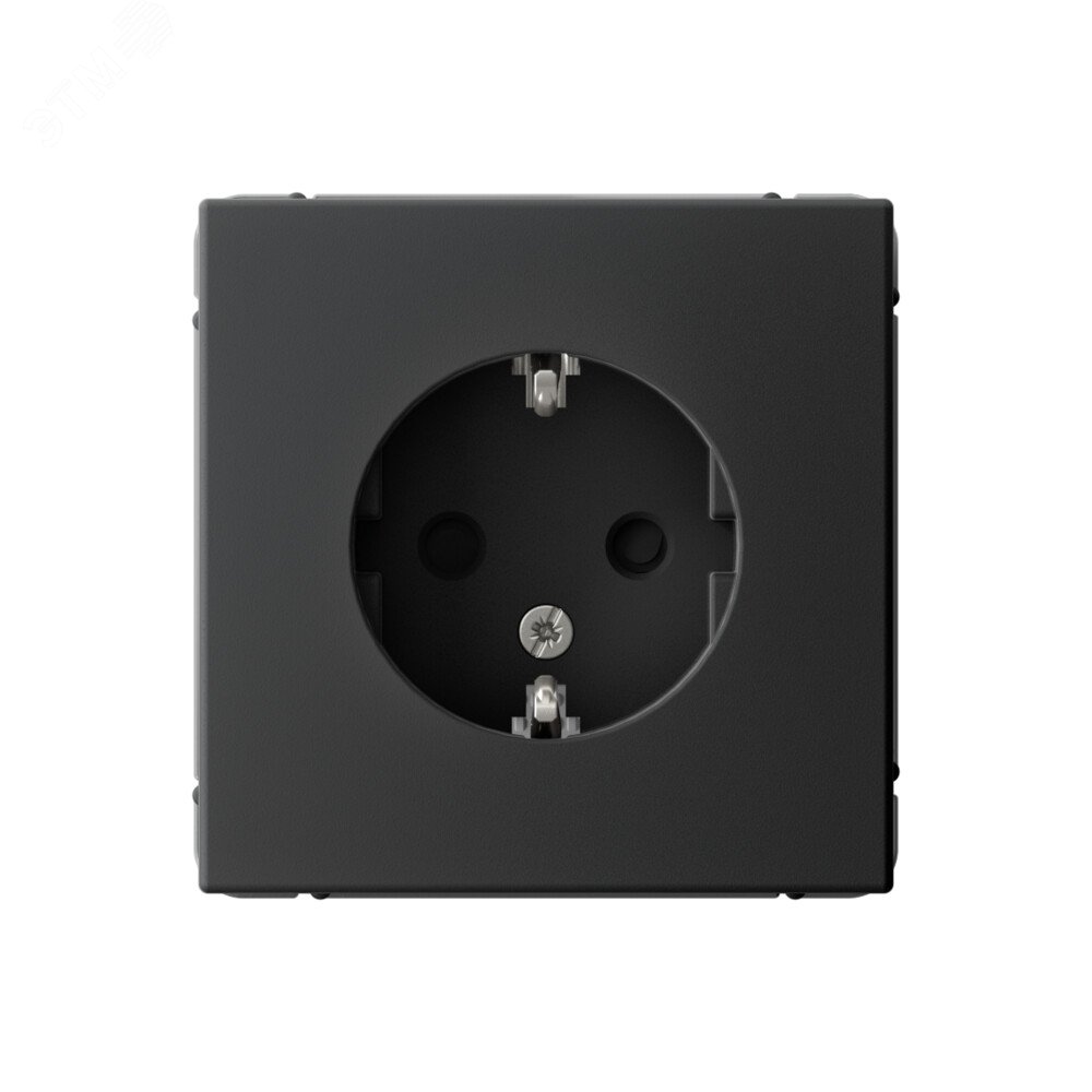 Фото товара Розетка ArtGallery 16А с заземл. защ. шторки механизм карбон SE GAL001045