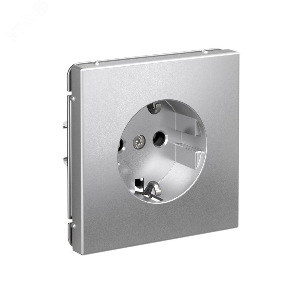 Фото товара ARTGALLERY РОЗЕТКА с заземлением, 16А, механизм, быстрозажимные клеммы, алюминий GAL000343S