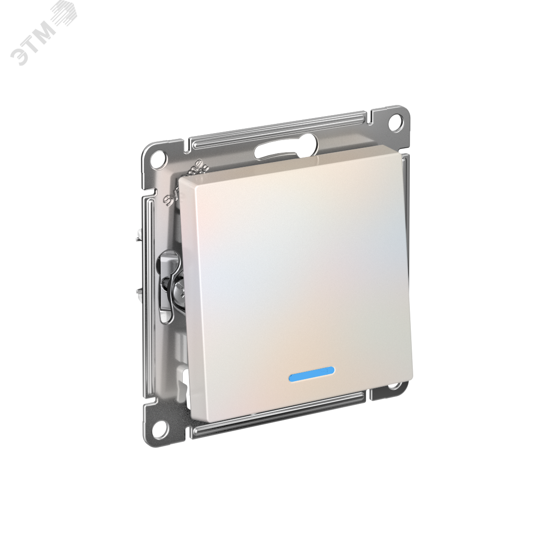 Переключатель проходной 1-кл. СП AtlasDesign 10А IP20 (сх. 6а) 10AX с подсветкой механизм жемчуж. SE ATN000463