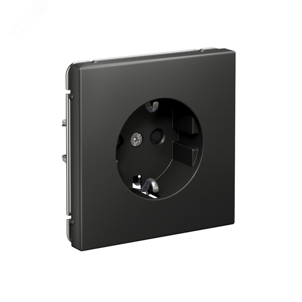 Фото товара ARTGALLERY РОЗЕТКА с заземлением со шторками, 16А, механизм, быстрозажимные клеммы, базальт GAL001445S