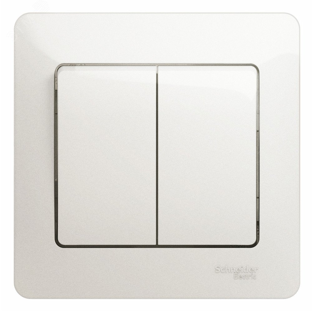 Фото товара Выключатель 2-кл. СП Glossa 10А IP20 (сх. 5) 10AX в сборе перламутр. SE GSL000652