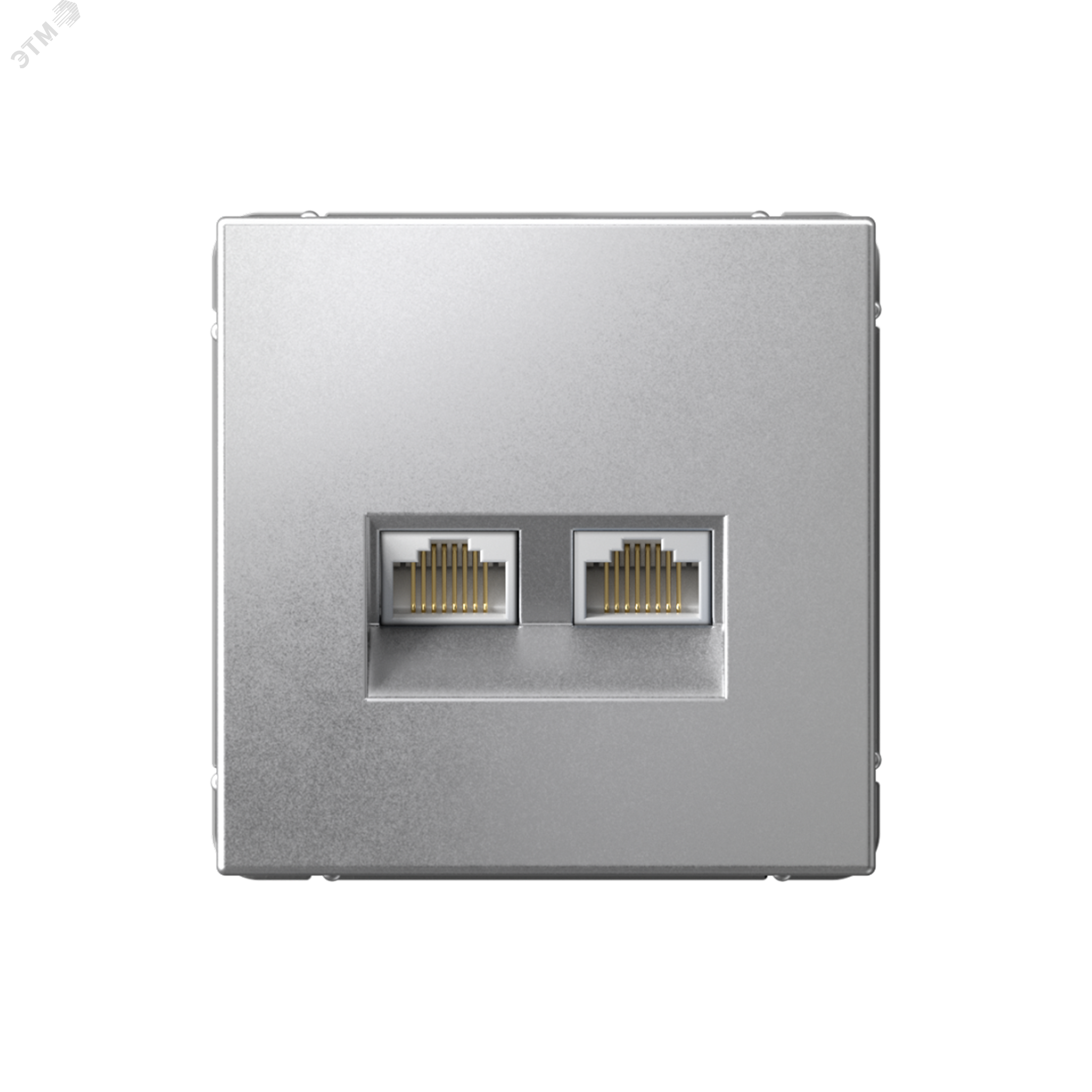 Фото товара ARTGALLERY РОЗЕТКА двойная компьютерная RJ45+RJ45, кат. 5е, механизм, АЛЮМИНИЙ GAL000385