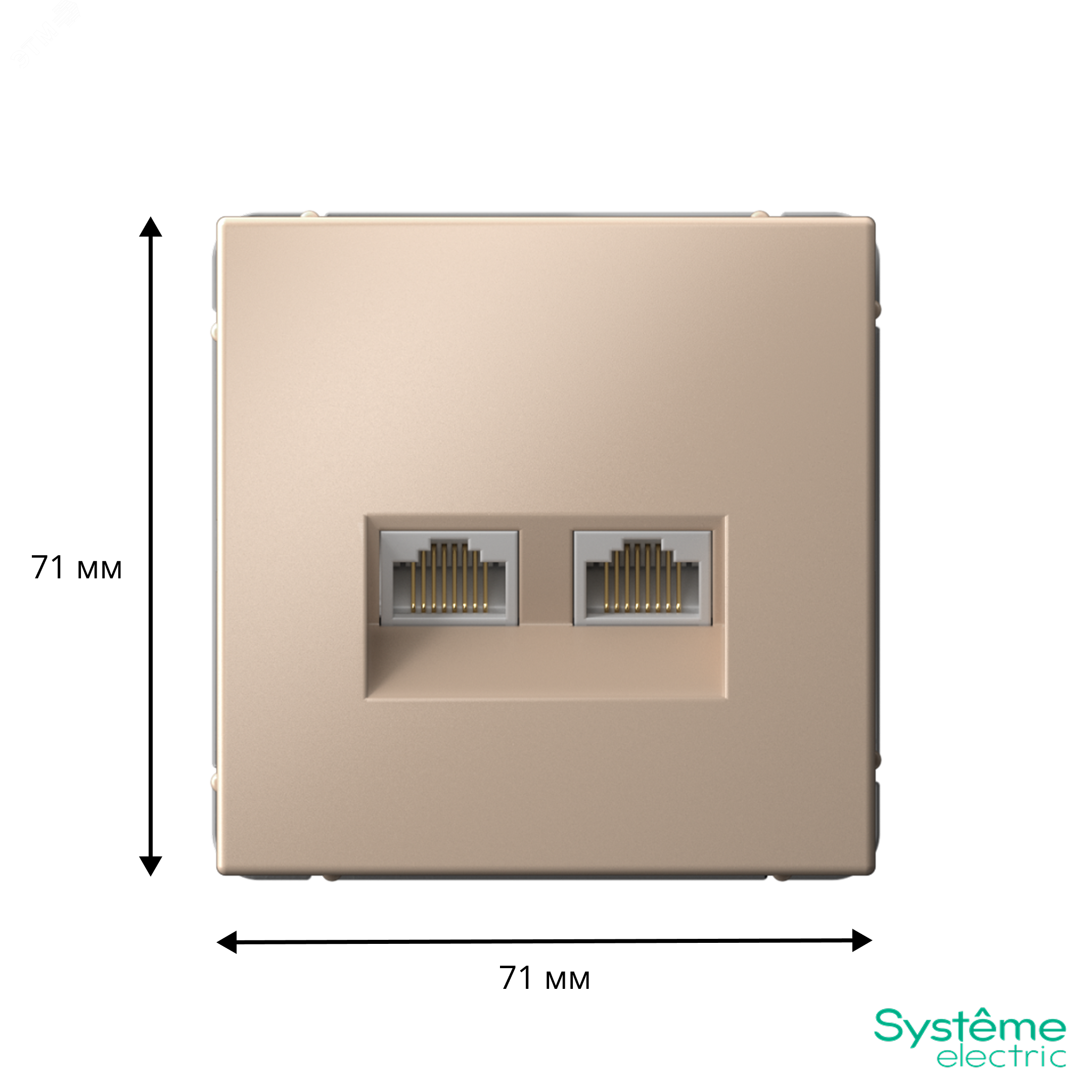 Фото товара ARTGALLERY РОЗЕТКА двойная компьютерная RJ45+RJ45, кат.6А, механизм, ПЕСОЧНЫЙ GAL001288
