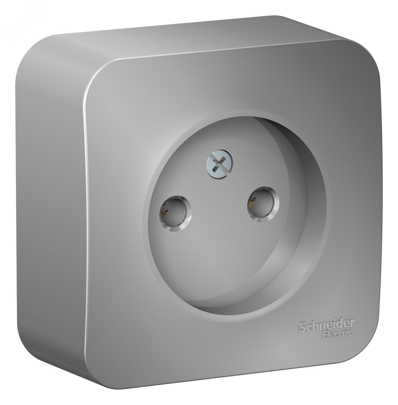 Фото товара Розетка 1-м ОП Blanca 16А IP20 250В без заземл. без защ. шторок с изолир. пластиной алюм. SE BLNRA000113