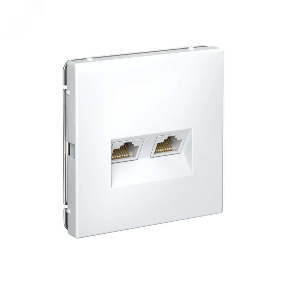 Фото товара ARTGALLERY РОЗЕТКА двойная компьютерная RJ45+RJ45, кат.6А, механизм, ЛОТОС GAL001388