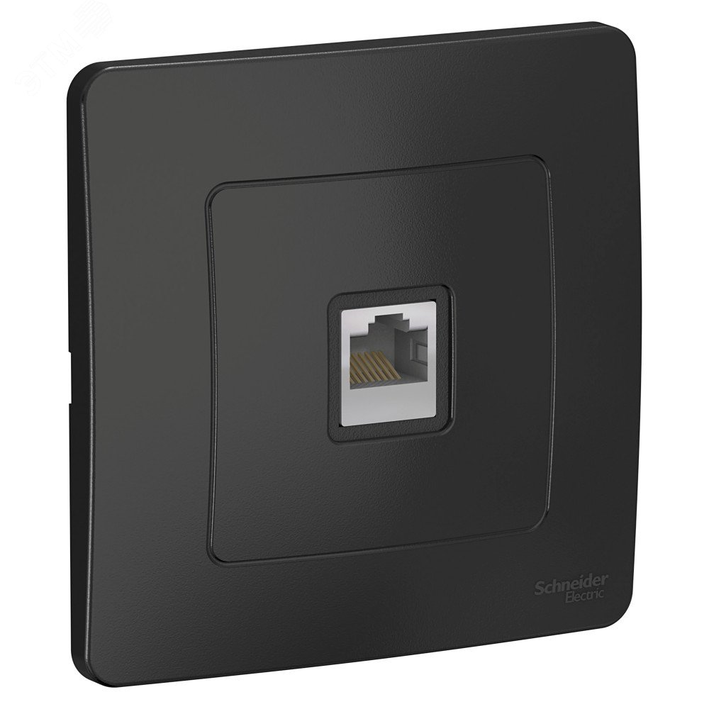 Фото товара Розетка компьютерная 1-м СП Blanca RJ45 кат.5E антрацит SE BLNIS045006