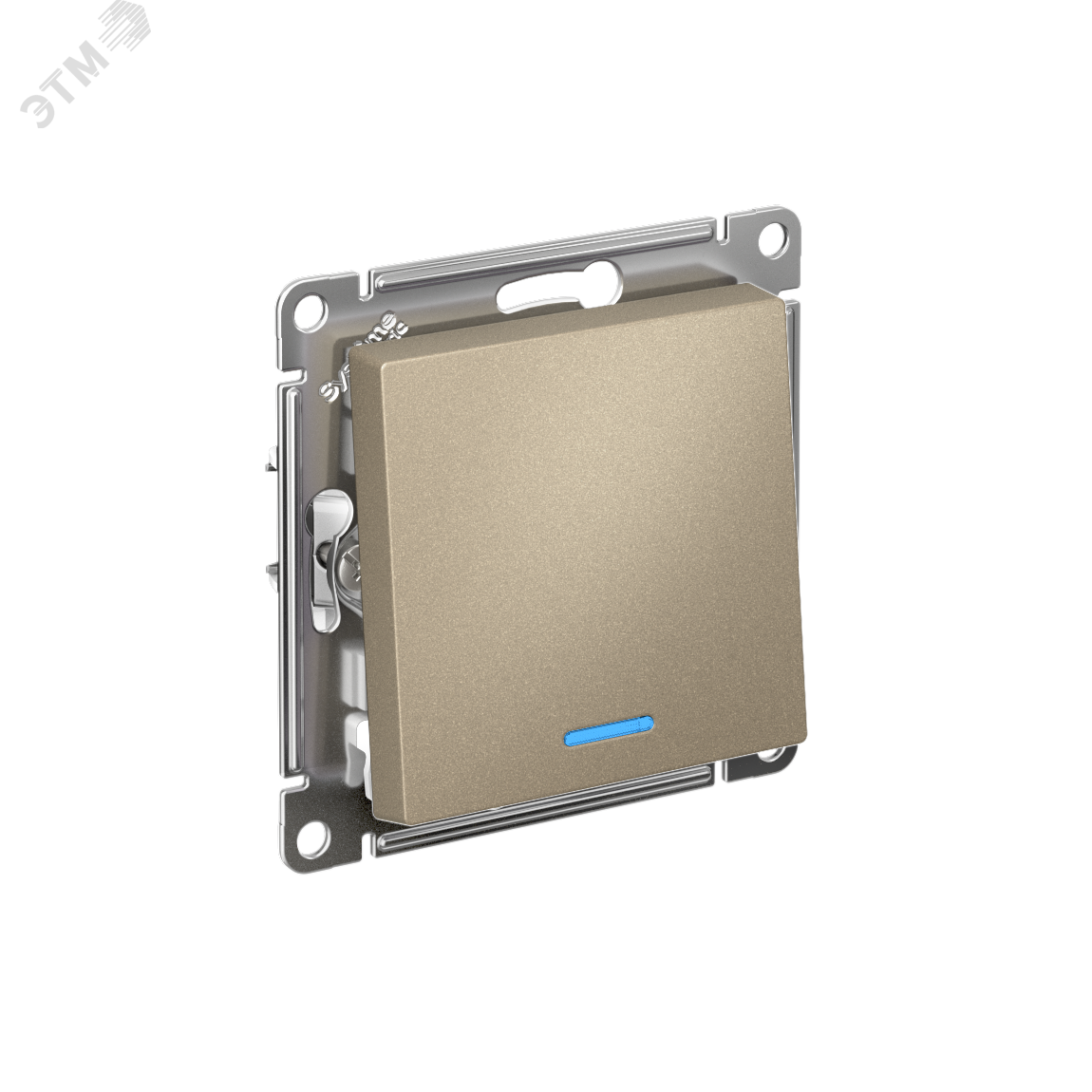 Выключатель 1-кл. СП AtlasDesign 10А IP20 (сх. 1а) 10AX с подсветкой механизм шампань SE ATN000513