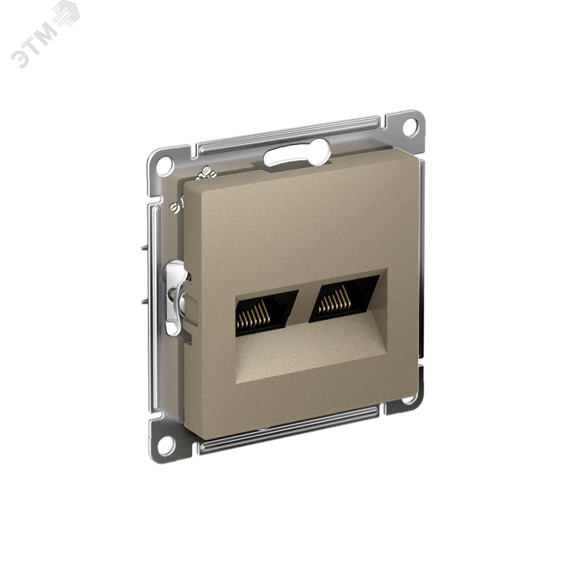 Розетка компьютерная 2-м AtlasDesign RJ45 кат.5E механизм шампань SE ATN000585
