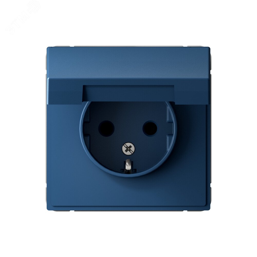 Фото товара Розетка ArtGallery 16А IP20 с заземл. защ. шторки с крышкой механизм аквамарин SE GAL001146