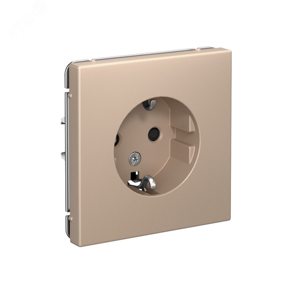 Фото товара ARTGALLERY РОЗЕТКА с заземлением, 16А, механизм, быстрозажимные клеммы, песочный GAL001243S