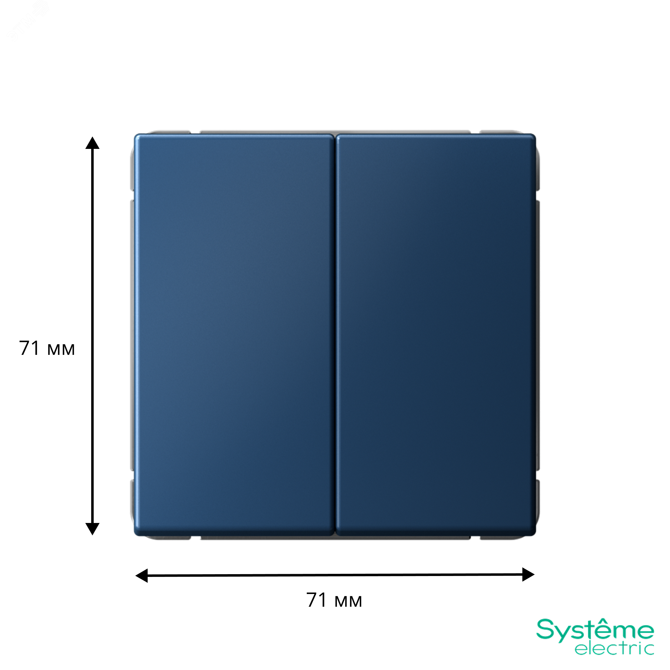 Фото товара ARTGALLERY 2-клавишный ПЕРЕКЛЮЧАТЕЛЬ, 10АХ, механизм, быстрозажимные клеммы, АКВАМАРИН GAL001165S
