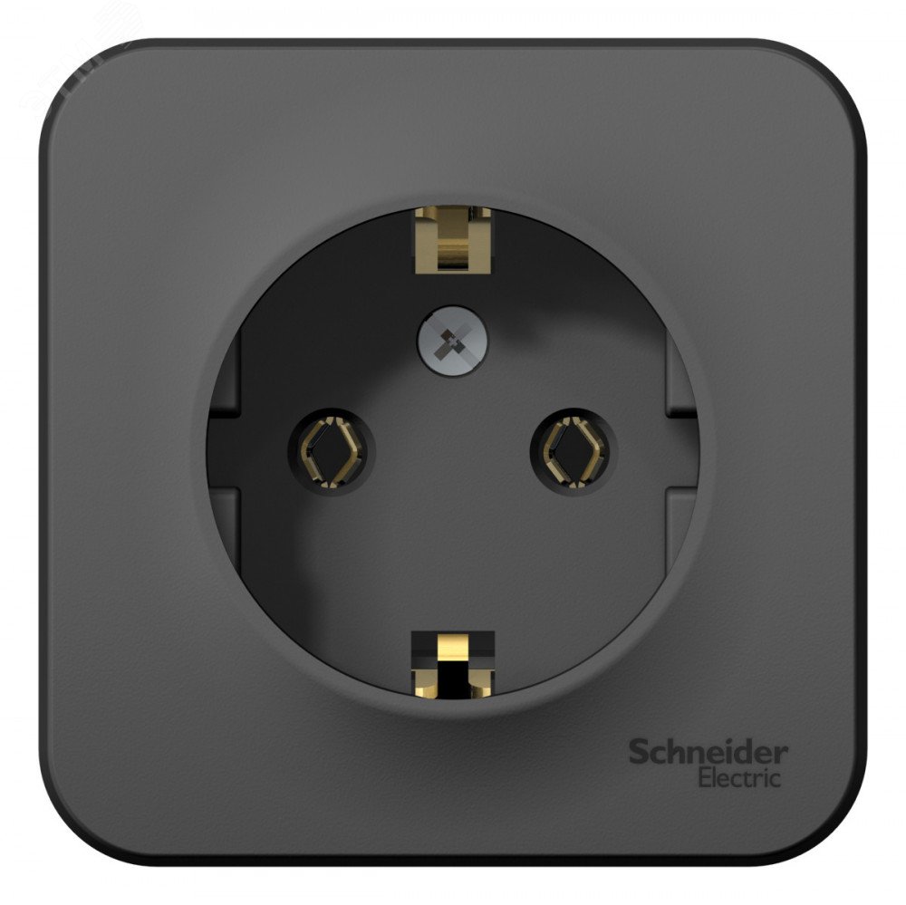 Фото товара BLANCA О/У РОЗЕТКА с заземлением без шторок, 16А, 250В, АНТРАЦИТ BLNRA010106
