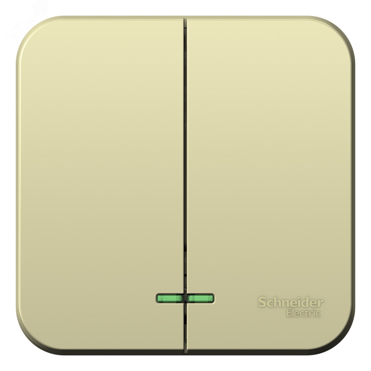 Фото товара Выключатель 2-кл. ОП Blanca 10А IP20 (сх. 5) 250В с подсветкой с изолир. пластиной беж. SE BLNVA105117