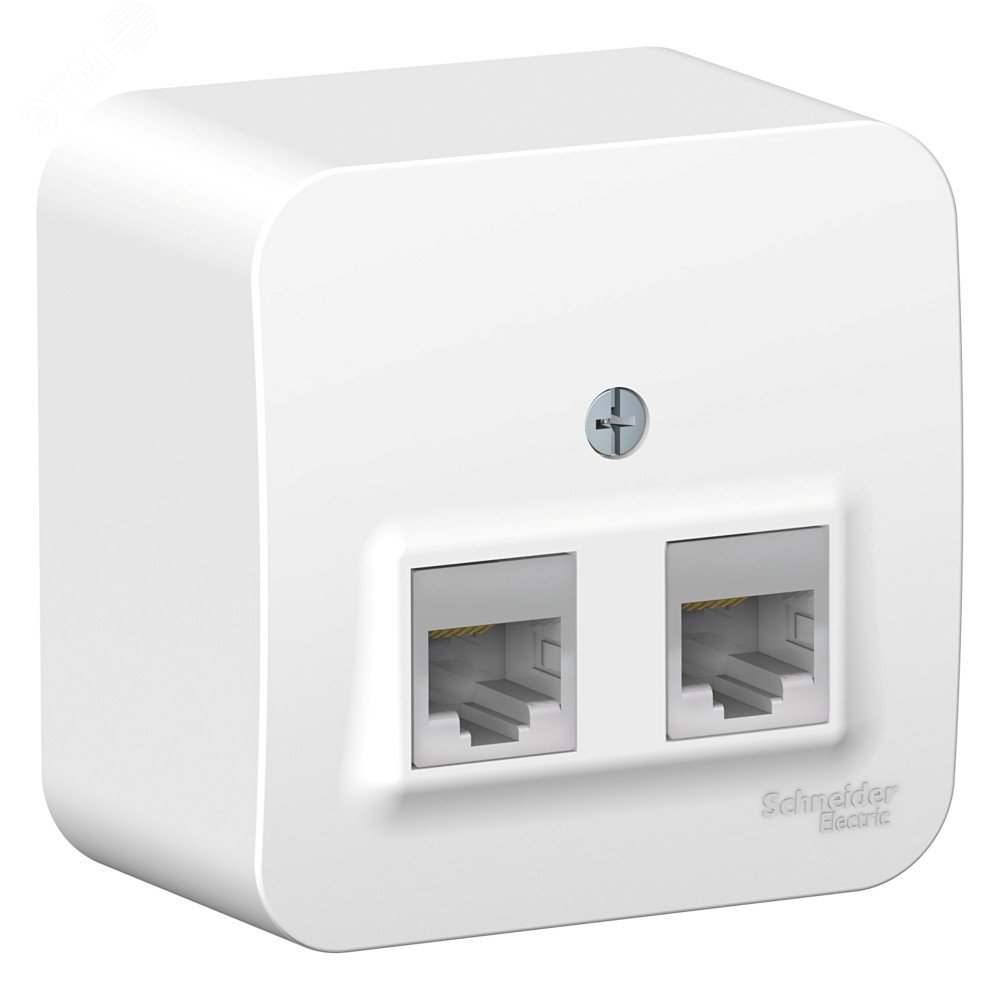Фото товара Розетка компьютерная 2-м ОП Blanca RJ45 кат.5E с изолир. пластиной бел. SE BLNIA045451