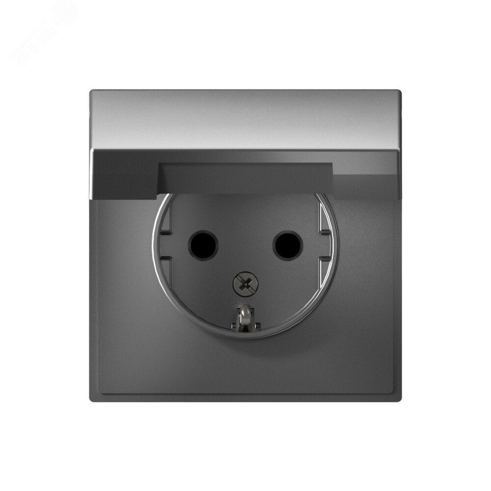 Фото товара Розетка ArtGallery 16А IP20 с заземл. защ. шторки с крышкой механизм сталь SE GAL000946