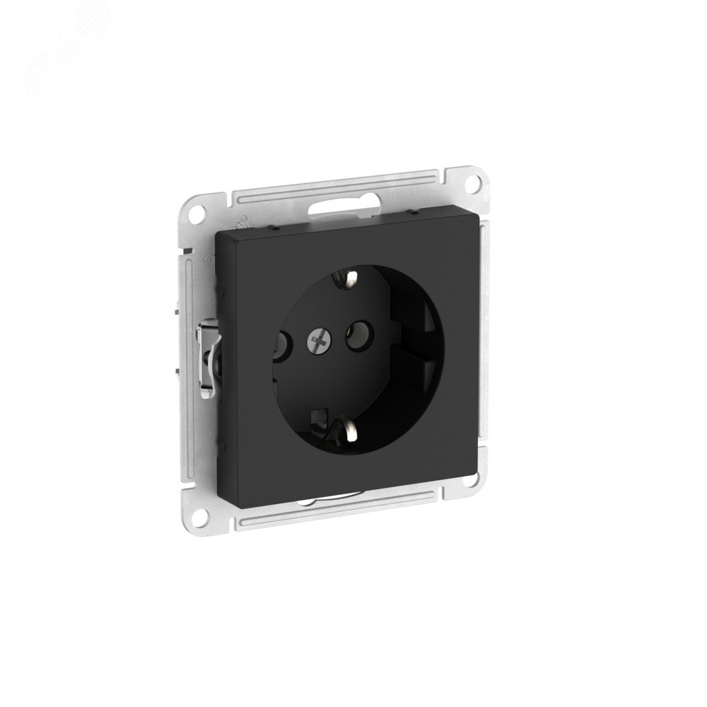 Фото товара ATLASDESIGN РОЗЕТКА с заземлением, 16А, быстрозажимные клеммы, КАРБОН ATN001043S