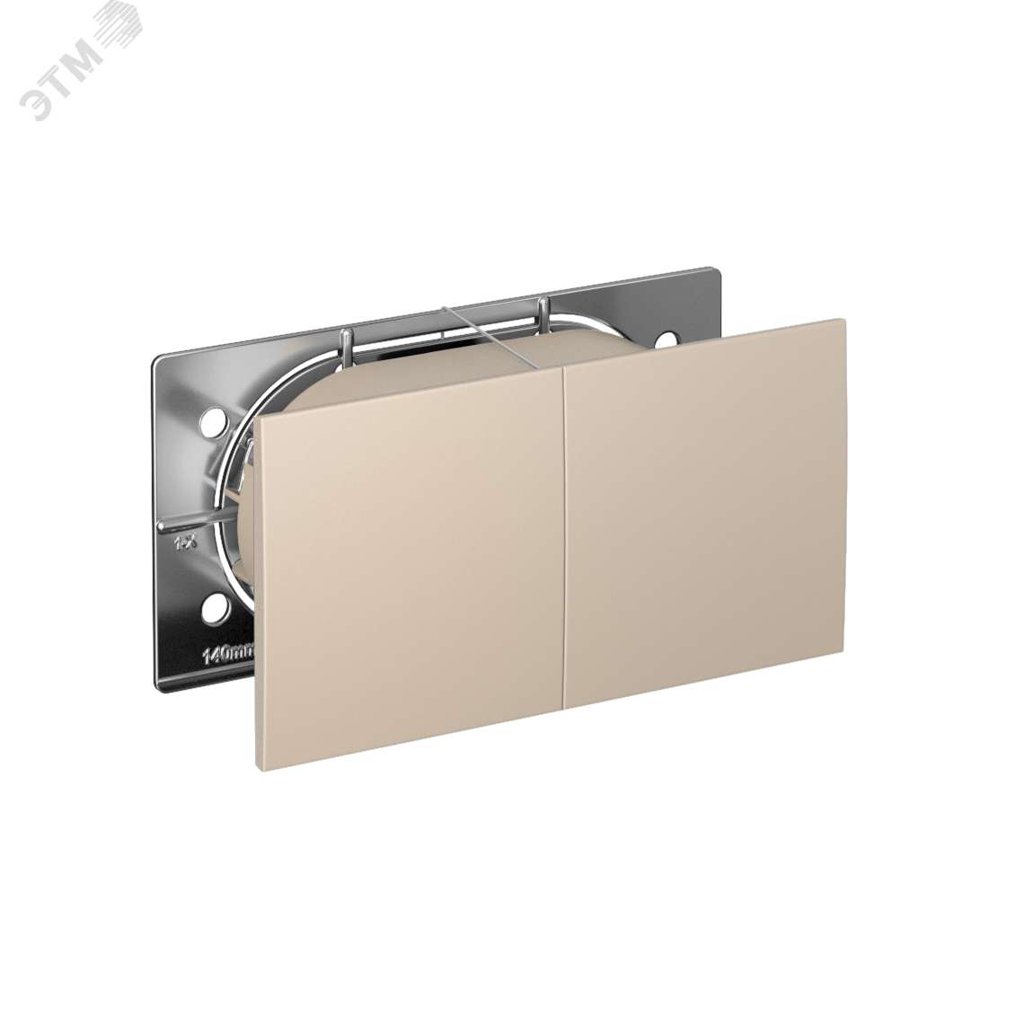 Фото товара ATLASDESIGN РОЗЕТКА двойн. с заземл.со штор.со сдвиж. крышк, 16А, в сборе, ПЕСОЧ ATN001228