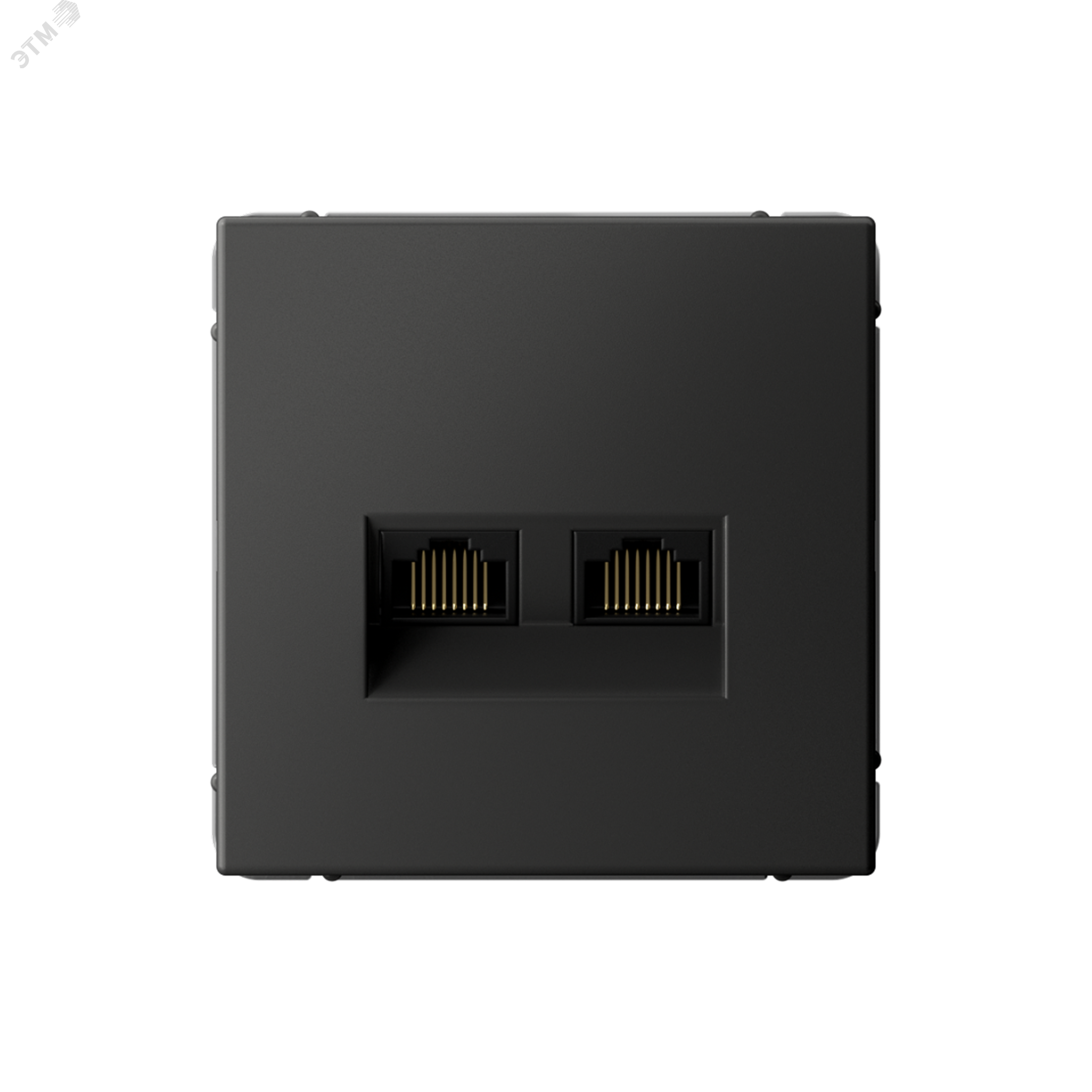 Фото товара ARTGALLERY РОЗЕТКА двойная компьютерная RJ45+RJ45, кат. 5е, механизм, БАЗАЛЬТ GAL001485