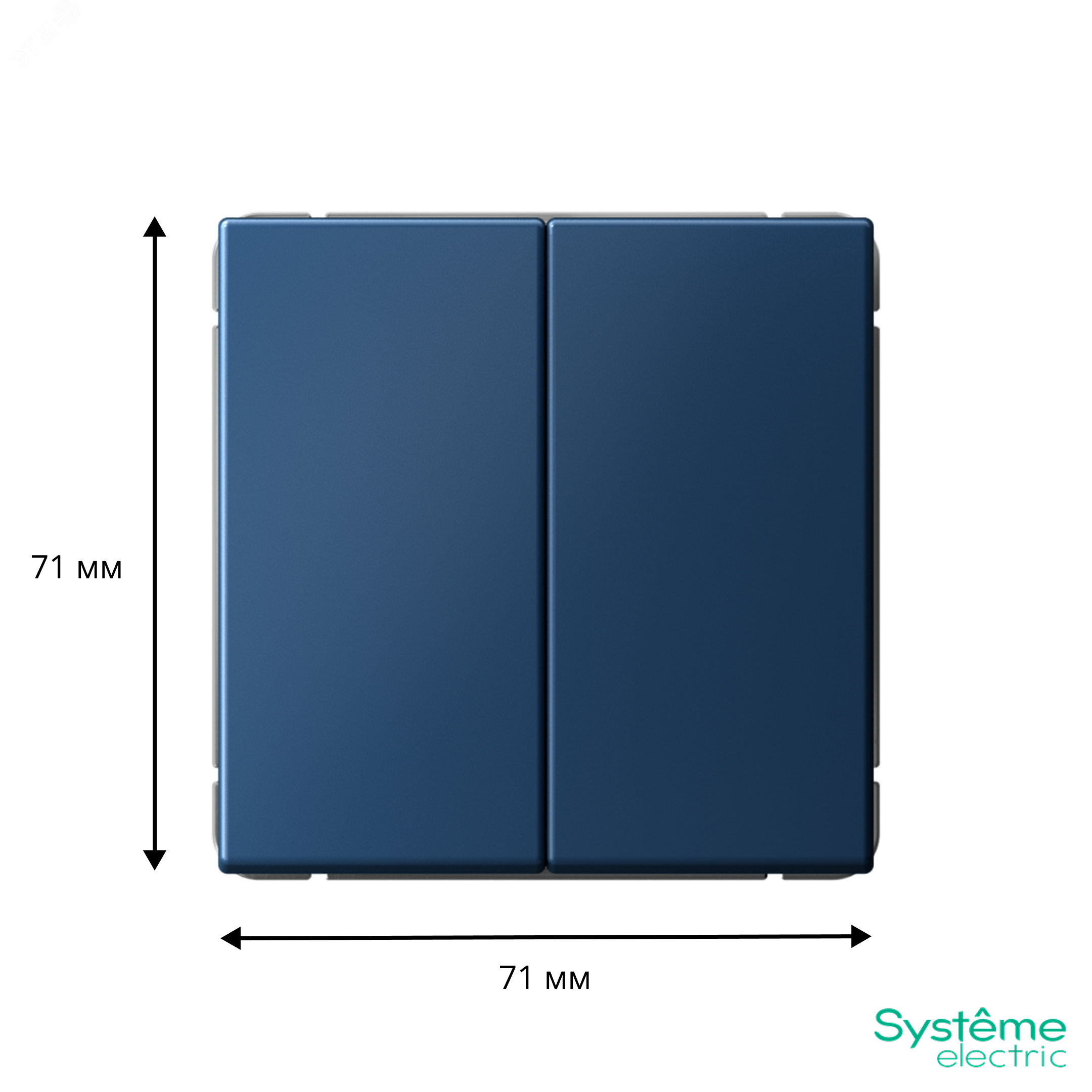 Фото товара ARTGALLERY 2-клавишный выключатель кнопочный, сх.2, 10А, механизм, аквамарин GAL001117