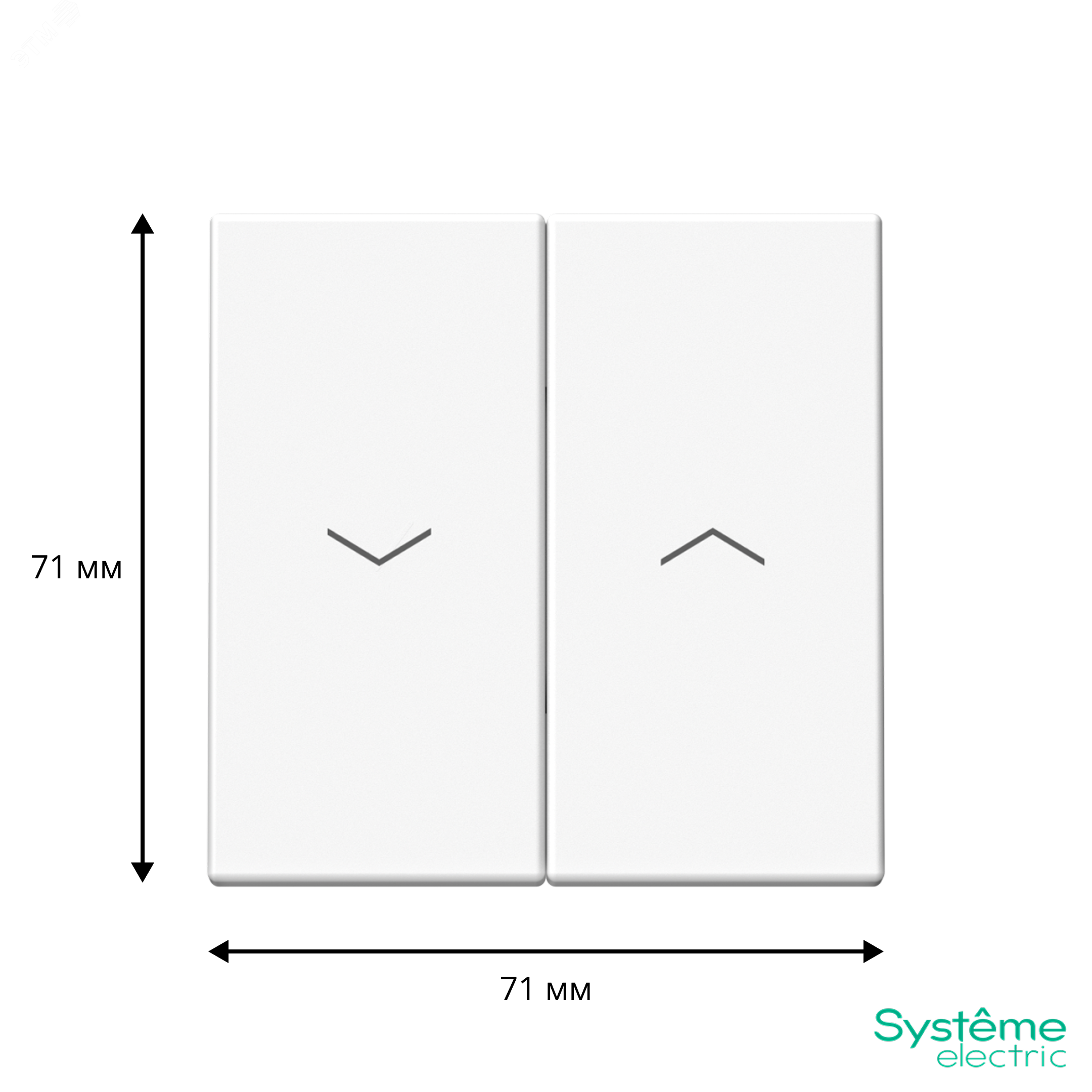 Фото товара ARTGALLERY 2-клавишный выключатель для жалюзи, 2х сх.4, 10А, механизм, белый GAL000119