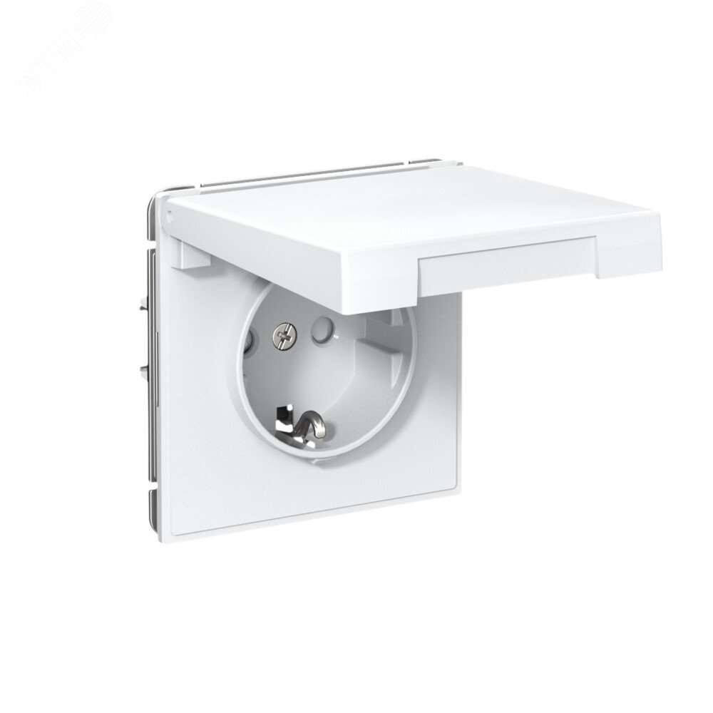 Фото товара ARTGALLERY РОЗЕТКА с заземл. со шторк. с крышк., 16А, IP20,  механизм, быстрозажимные клеммы, лотос GAL001346S