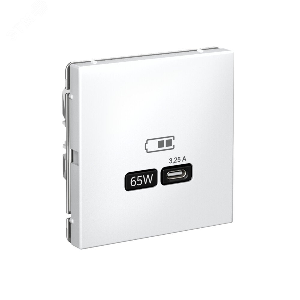 Фото товара ARTGALLERY USB розетка тип-С 65Вт высокоскор.заряд. QC, PD, механизм, лотос GAL001327