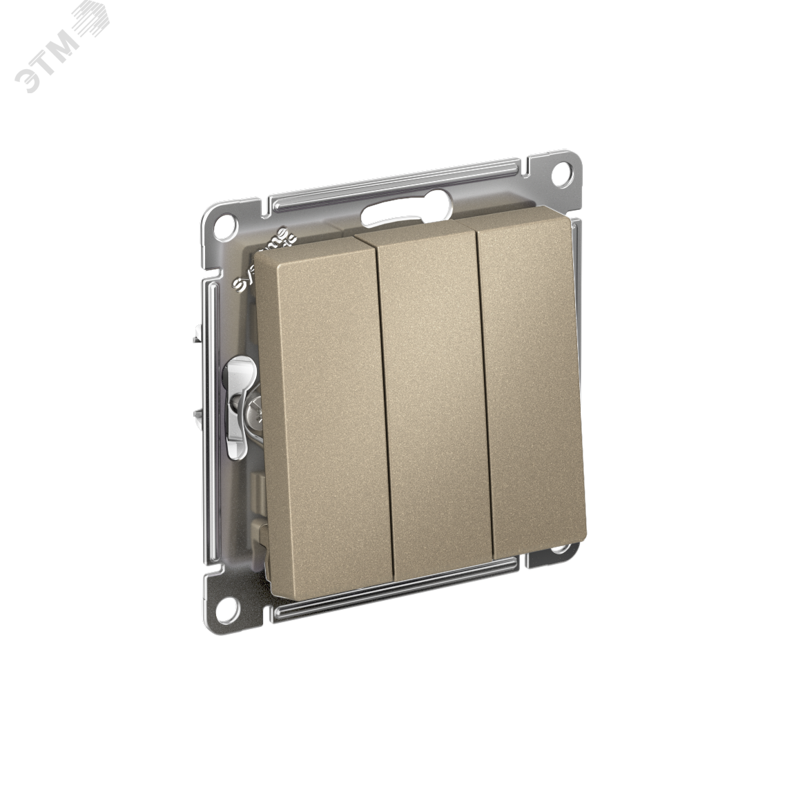 Выключатель 3-кл. СП AtlasDesign 10А IP20 (сх. 1+1+1) 10AX механизм шампань SE ATN000531