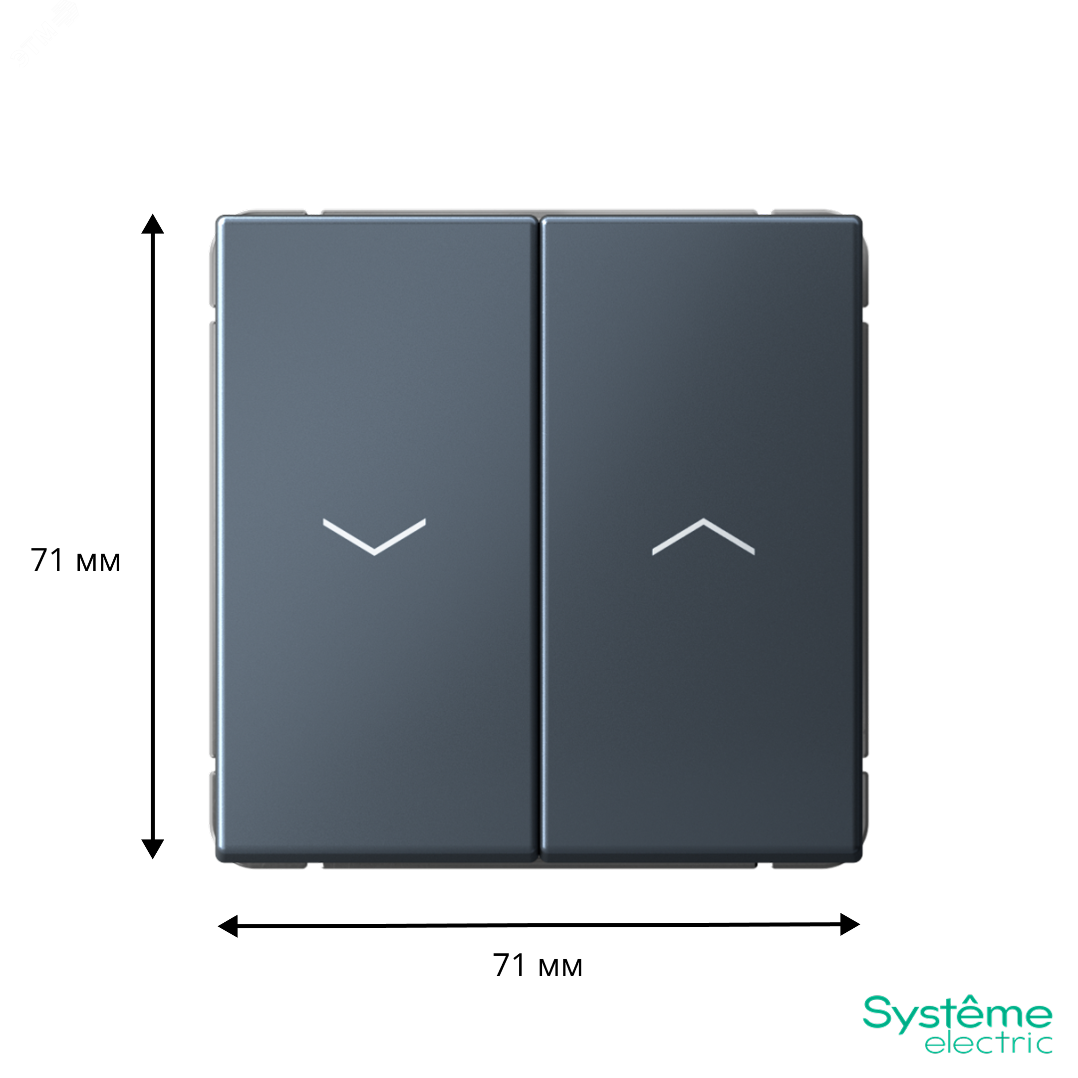 Фото товара ARTGALLERY 2-клавишный выключатель для жалюзи, 2х сх.4, 10А, механизм, грифель GAL000719