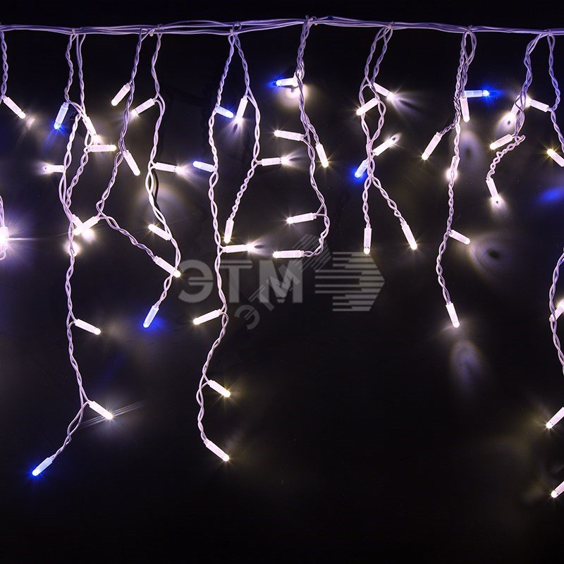 Фото товара Гирлянда Айсикл 4,8х0,6 м, с эффектом мерцания, белый ПВХ, 176LED, цвет: Белый, 230В 255-165