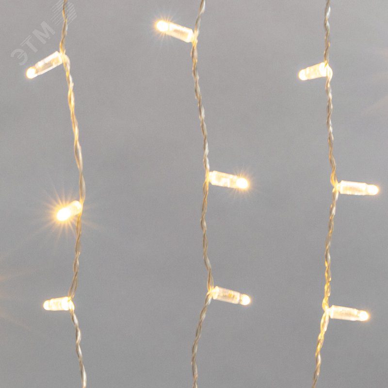 Гирлянда Айсикл (бахрома) светодиодный, 4,8 х 0,6 м, прозрачный провод, диоды ТЕПЛЫЙ БЕЛЫЙ, 176 LED 255-146