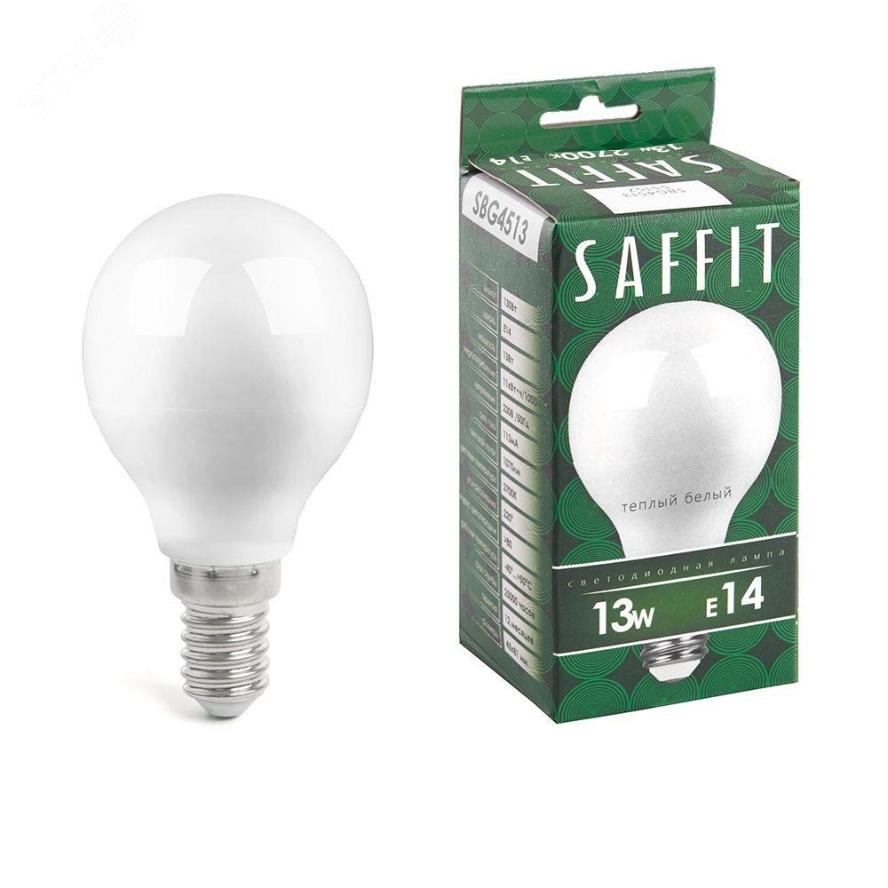 Лампа светодиодная LED 13вт Е14 теплый матовый шар 55157