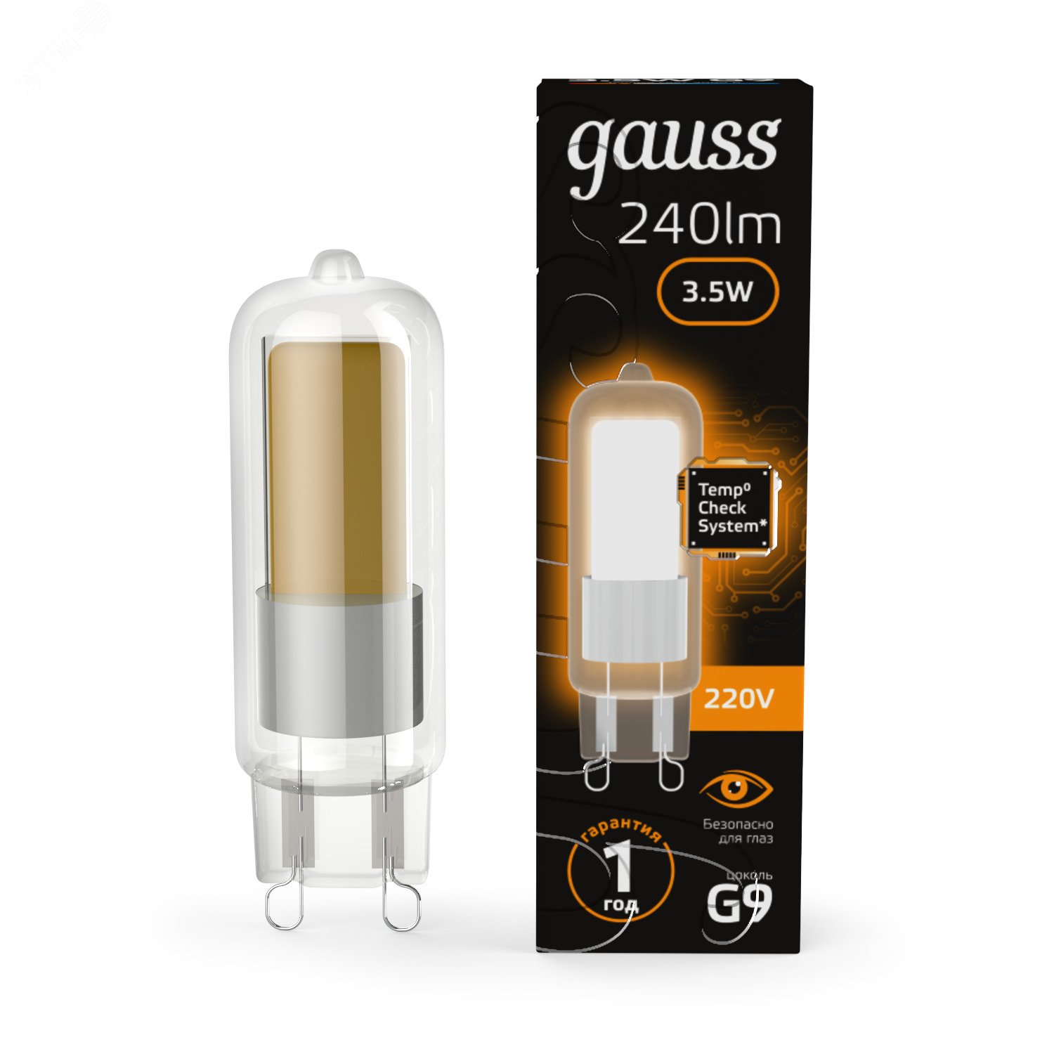 Фото товара Лампа LED G9 AC220-240V 3.5W 3000K Glass 1/10/200 107809103