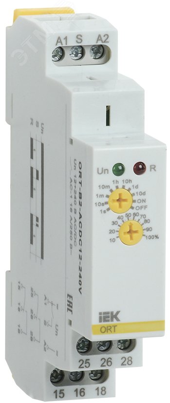 Фото товара Реле задержки выключения ORT. 2 конт. 12-240 В AС/DC ORT-B2-ACDC12-240V