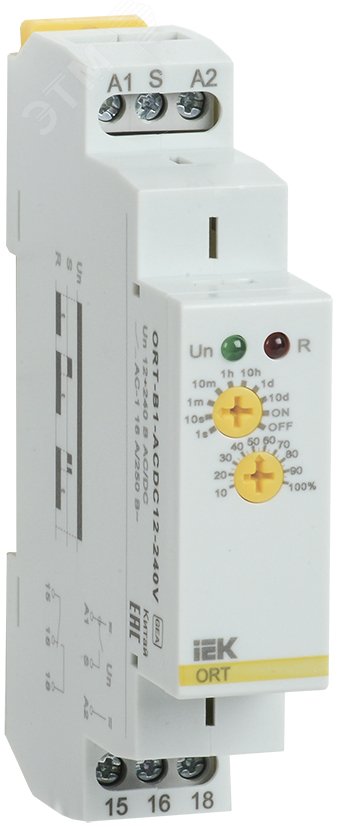 Фото товара Реле задержки выключения ORT. 1 конт. 12-240 В AС/DC ORT-B1-ACDC12-240V
