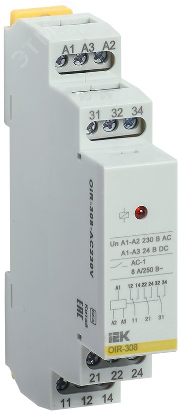 Фото товара Промежут. реле.OIR 3 конт (8А). 230 В AC OIR-308-AC230V