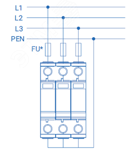 Устройство защиты от импульсных перенапряжений РИФ-Э-I+II 275/12.5 c (3+0) 113102