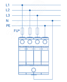 Устройство защиты от импульсных перенапряжений РИФ-Э-I+II 255/25 с (3+1) 114102