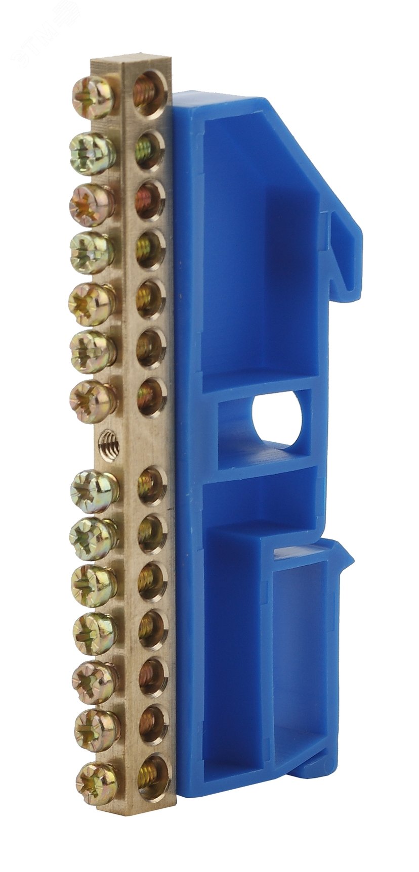 Шина NO-222-48 N ноль на DIN-изолоре ШНИ-6х9-14-Д-синий Б0033429