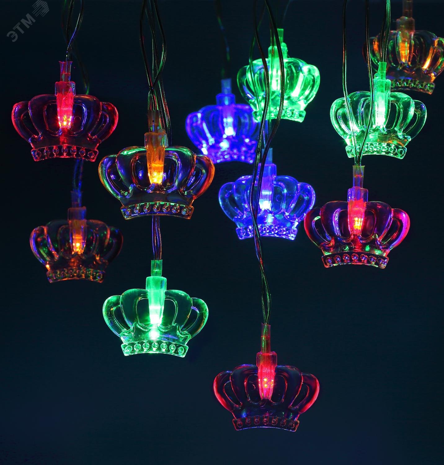Фото товара ENIN-3K Гирлянда LED Нить Короны 3 м мультиколор, 220V, IP20 (36/864) Б0041898