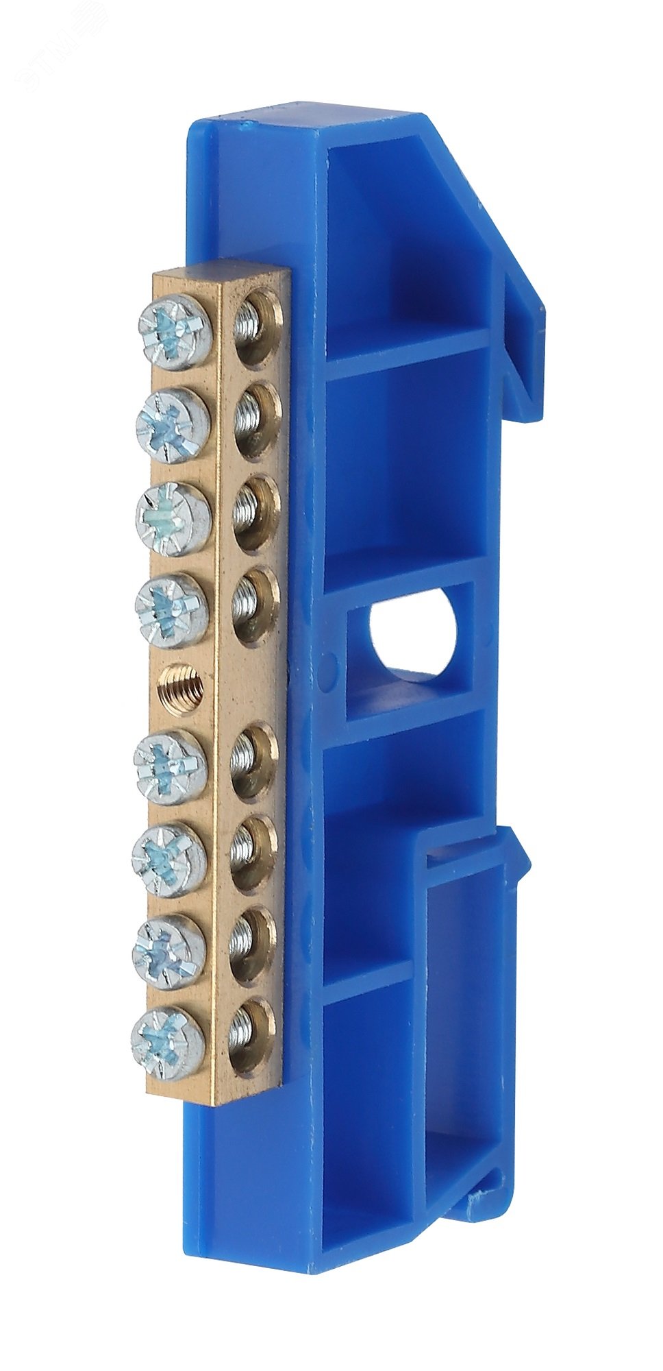 Шина NO-222-45 N ноль на DIN-изоляторе ШНИ-6х9-8-Д-синий Б0033426