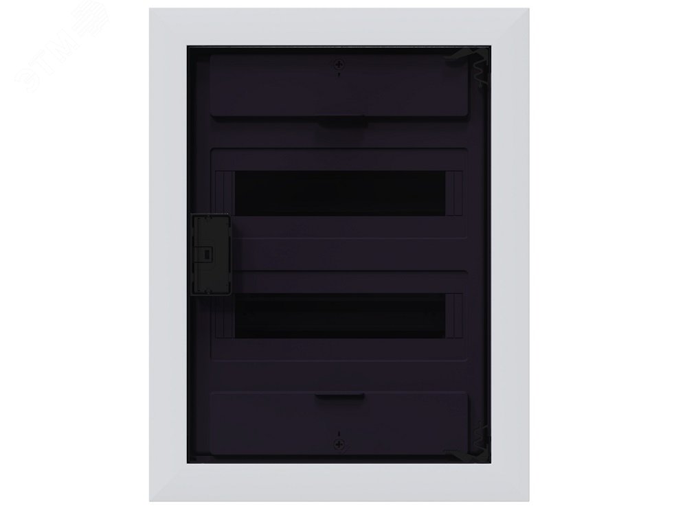 Щит распределительный встраиваемый с пластиковой черной прозрачной дверцей на 24 модуля, OptiBox Pro 24-VKR-IP40 379800