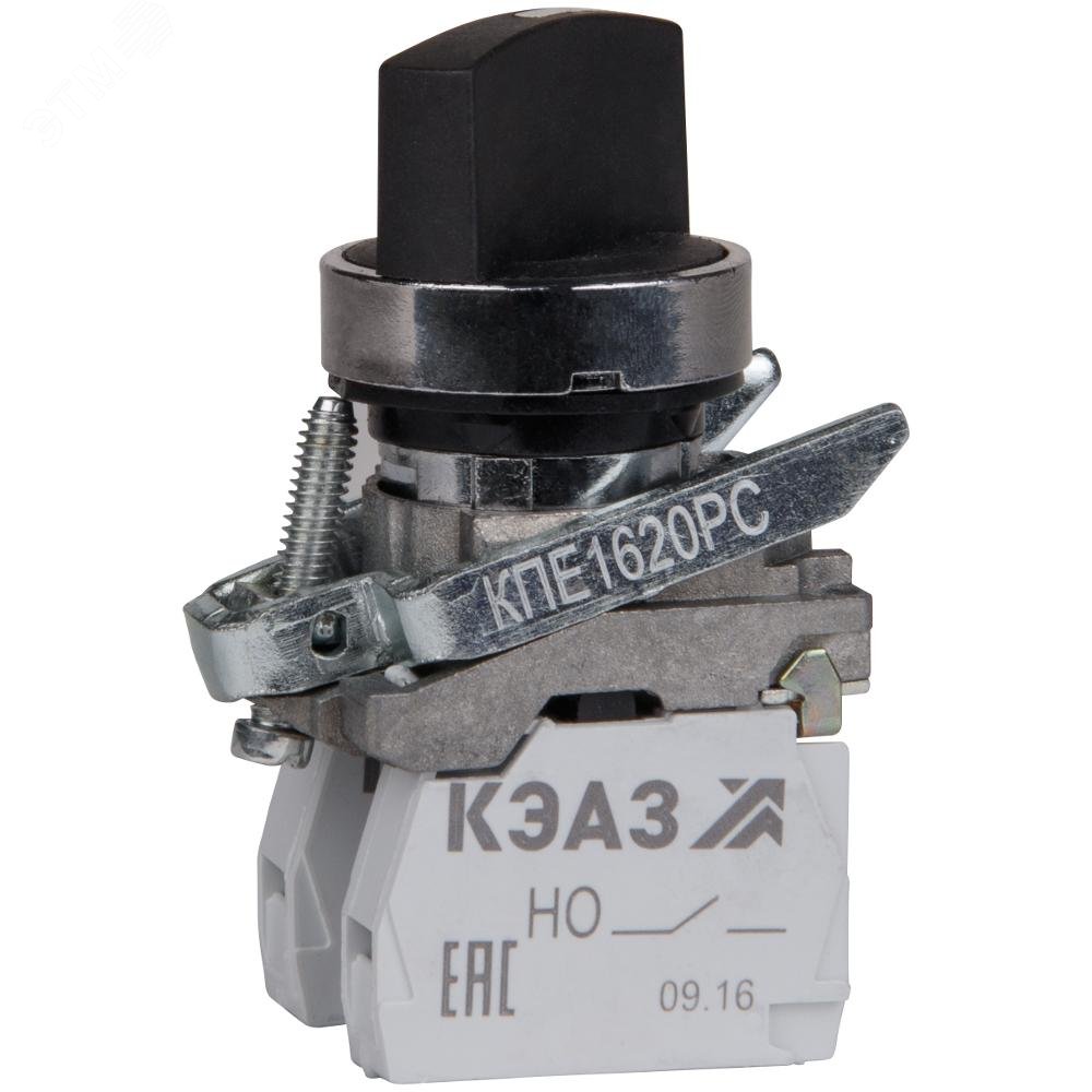 Переключатель КПЕ2120РС-черный-2но+0нз-ручка-фикс-3поз-IP40 354472