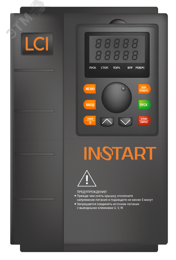 Фото товара Преобразователь частоты 18.5 кВт/22 кВт, 37А/46А, трехфазный, 380В-15%, 50Гц/60Гц, IP20, с панелью управления 00091300